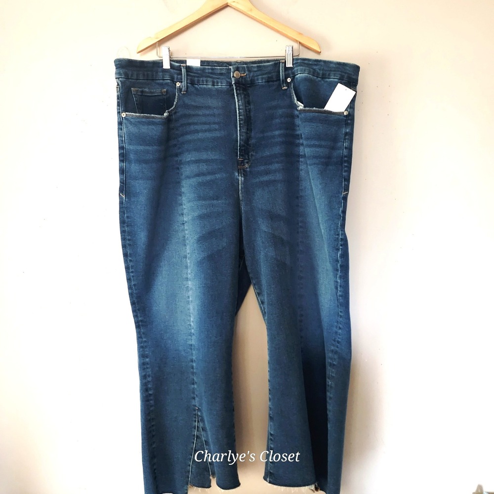 Good American Good Legs Always Fits Crop Raw Hem Jeans Plus Size 28-32 NWT